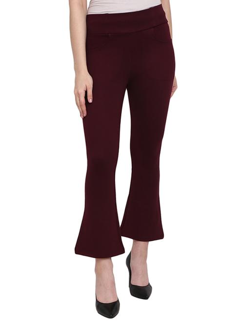 maroon cotton jegging - 19766518 - Very Small Image - 1