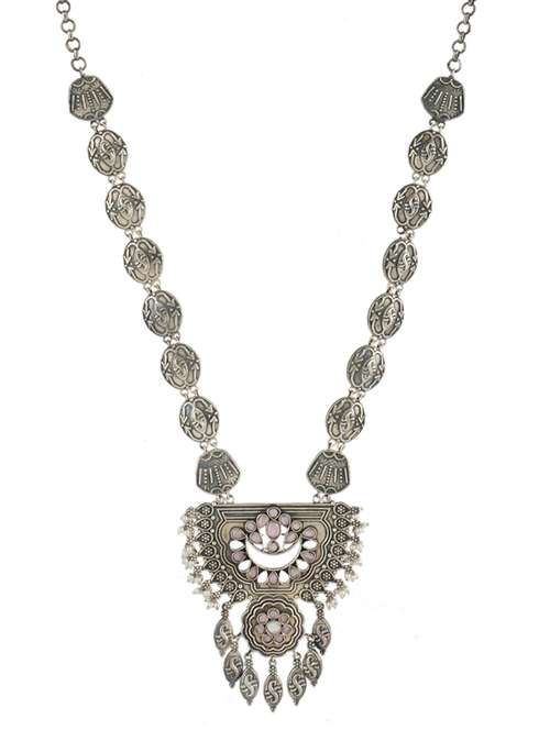 silver brass oxidised long necklaces - 19768300 - Very Small Image - 1