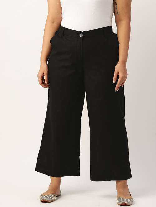 black linen wide leg trouser - 19868296 - Very Small Image - 1