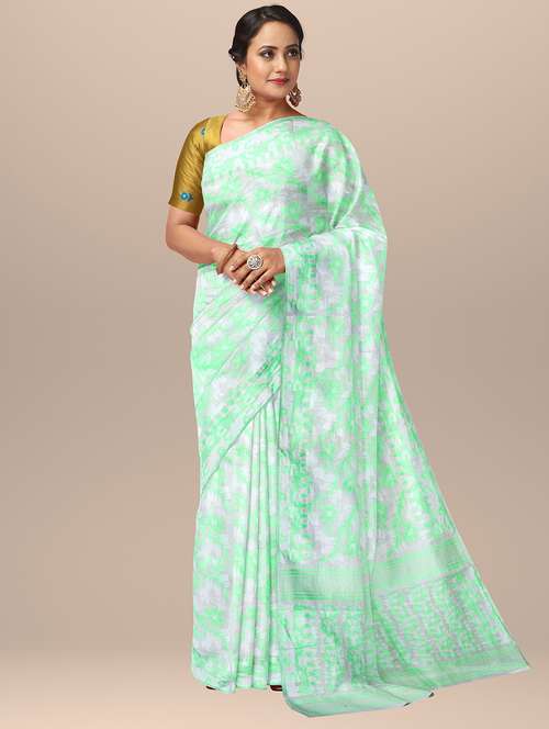 women's self design multi colored saree with blouse - 19925886 - Very Small Image - 1