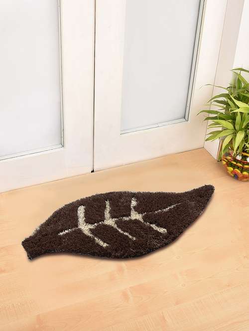 fabinaliv brown floral polyester door mat (92x38 cm) - 19928060 - Very Small Image - 1