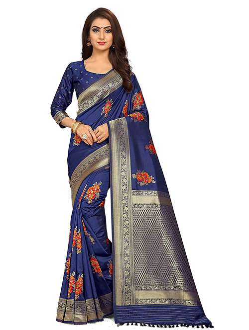 women's banarasi saree with blouse - 19992025 - Very Small Image - 1