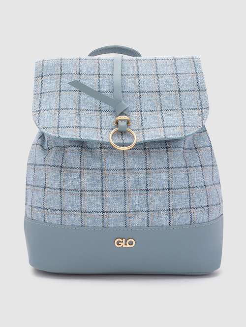 blue checkered regular backpack - 20018739 - Very Small Image - 1