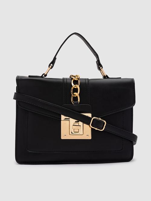 black pu regular satchel - 20018761 - Very Small Image - 1