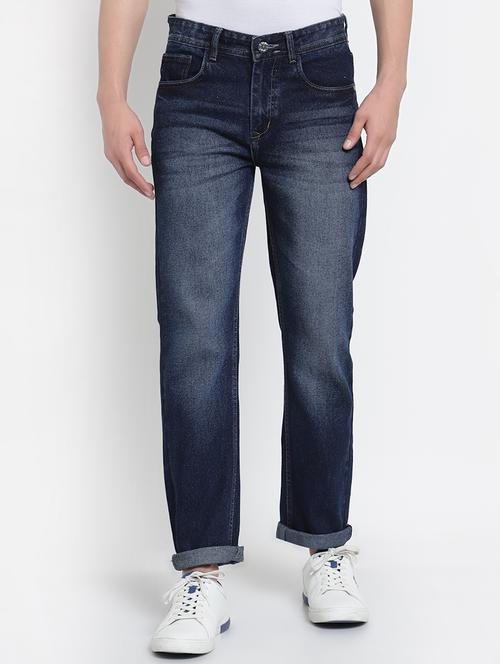 mens straight fit plain jeans - 20023596 - Very Small Image - 1