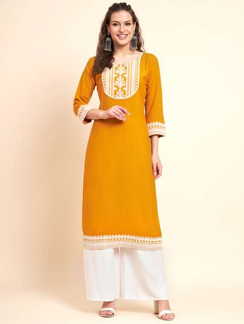 women's straight kurta - 20026460 - Very Small Image - 1