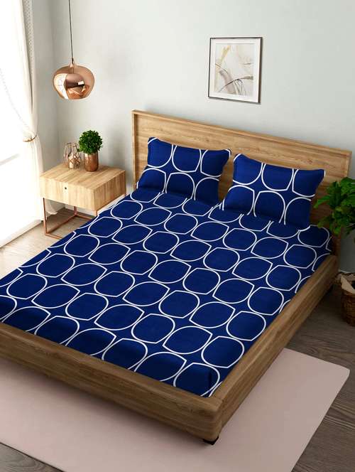 double queen bedsheet with 2 pillow covers - 20029466 - Very Small Image - 1