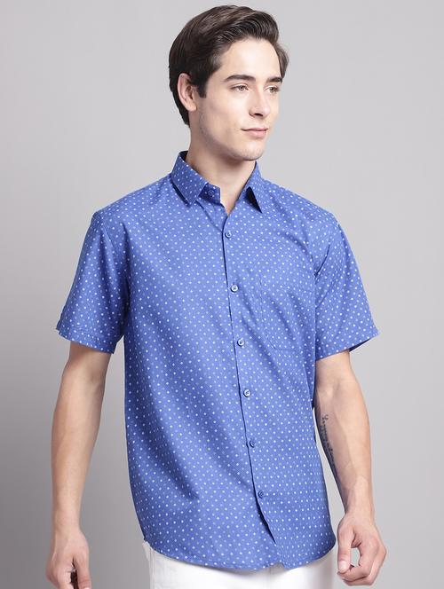 mens micro print casual shirt - 20038860 - Very Small Image - 1