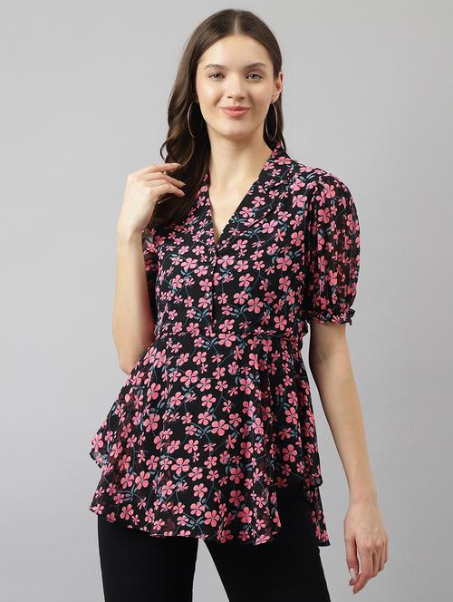 women's asymmetric lapel neck top - 20088975 - Very Small Image - 1