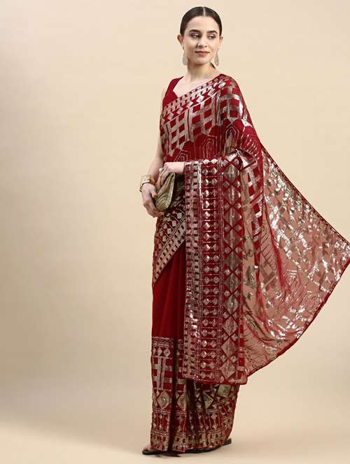 women's embellished saree with blouse - 20098621 - Very Small Image - 1