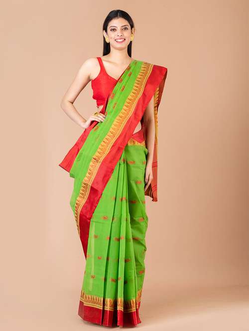 women's self design lime colored saree - 20121542 - Very Small Image - 1