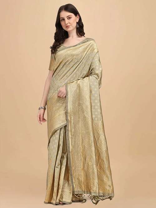 women's banarasi saree with blouse - 20175637 - Very Small Image - 1