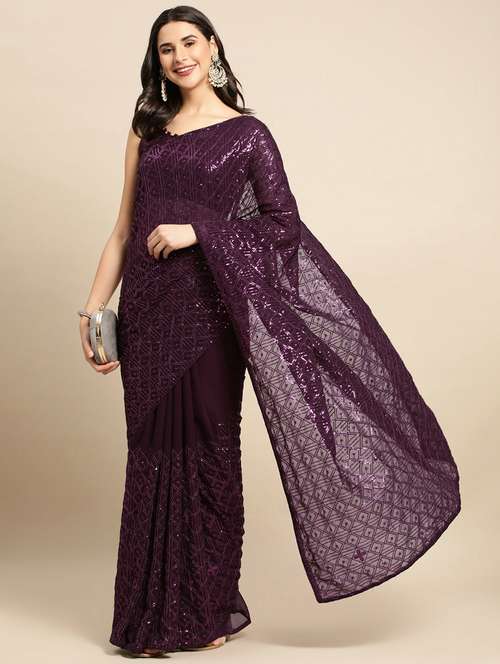women's embellished saree with blouse - 20299670 - Very Small Image - 1