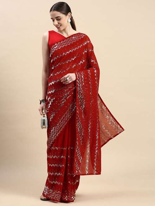 women's embellished saree with blouse - 20303120 - Very Small Image - 1