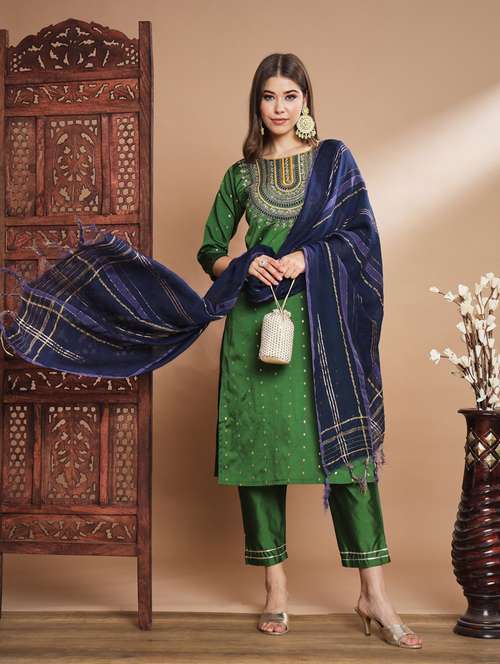 green colored kurta pant set - 20329948 - Very Small Image - 1