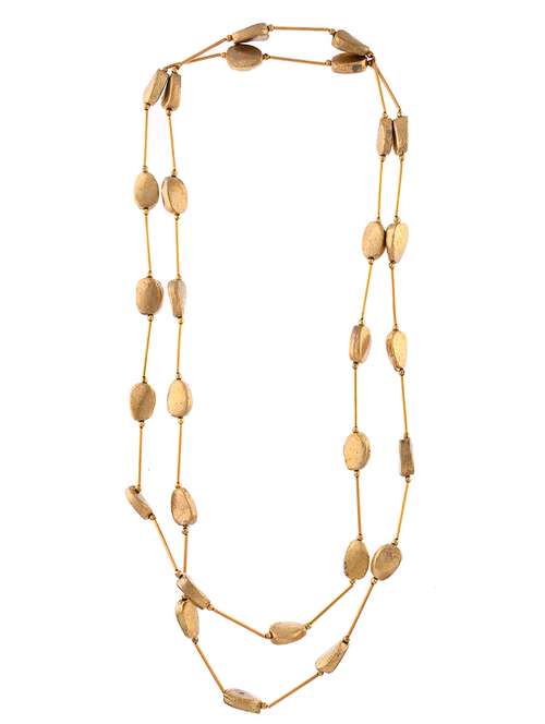 gold metal long necklace - 20331711 - Very Small Image - 1
