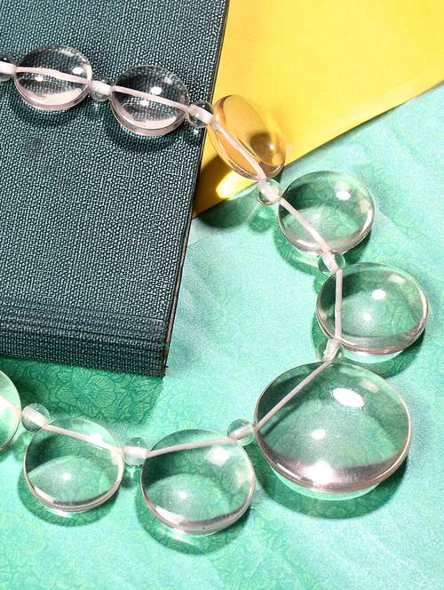 white metal statement necklace - 20331730 - Very Small Image - 1