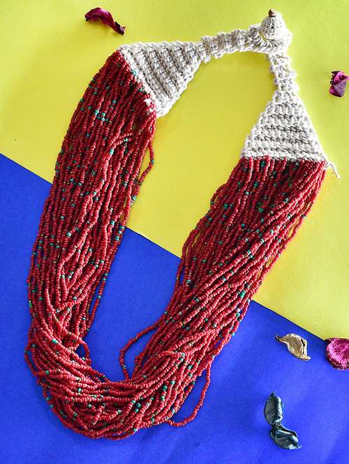 red metal statement necklace - 20331861 - Very Small Image - 1