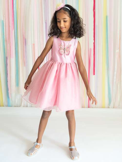 girls round neck sleeveless frock - 20345155 - Very Small Image - 1