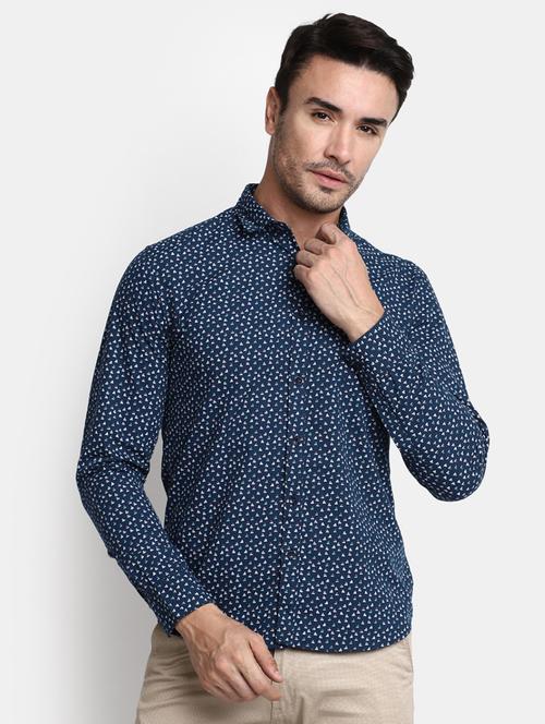mens micro print casual shirt - 20361806 - Very Small Image - 1