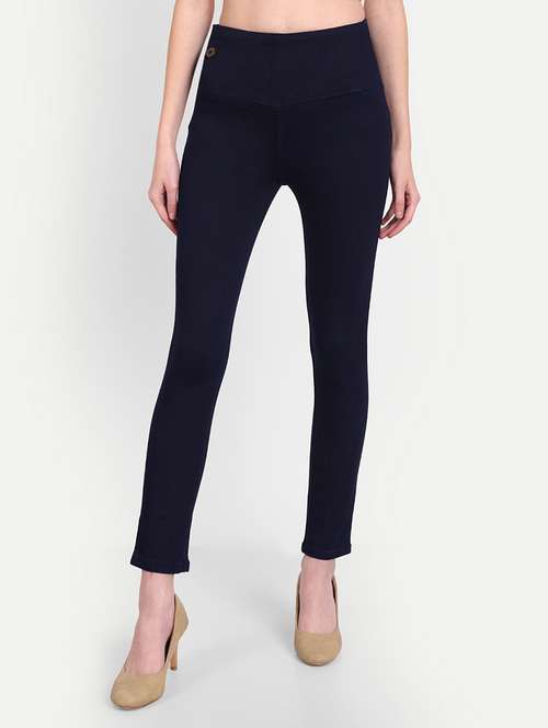 women navy blue denim jegging - 20386743 - Very Small Image - 1