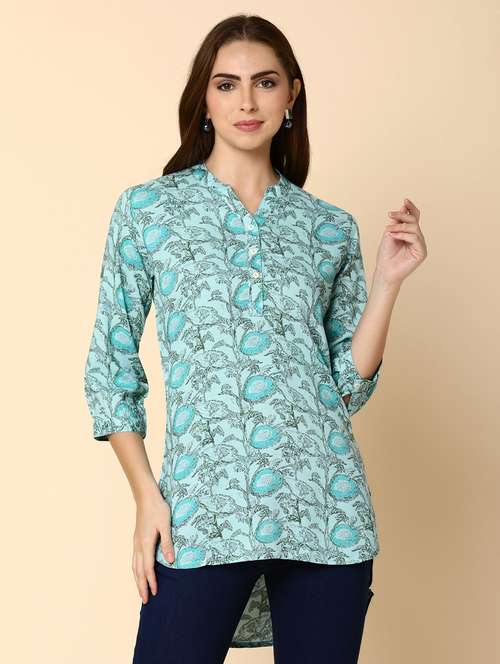 green rayon a line top - 20397731 - Very Small Image - 1