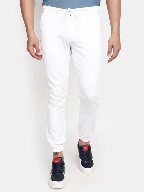 white cotton joggers track pant - 20401771 - Very Small Image - 1