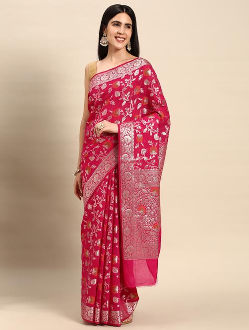 women's banarasi saree with blouse - 20406218 - Very Small Image - 1