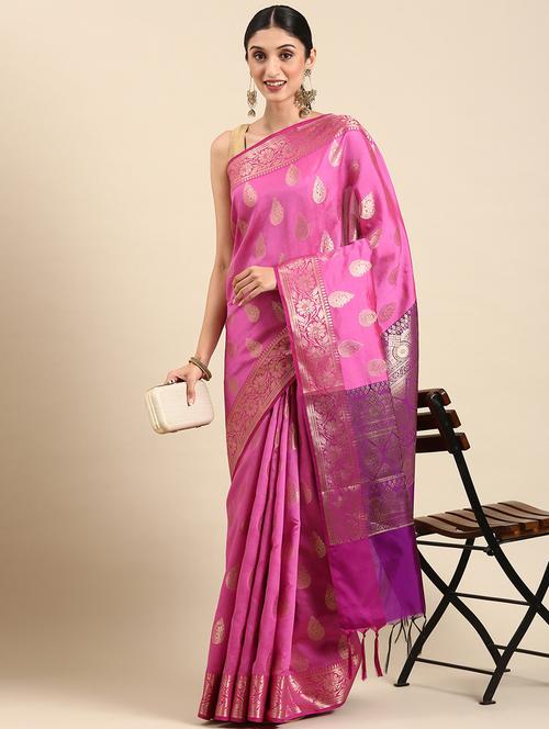 women's banarasi saree with blouse - 20406298 - Very Small Image - 1