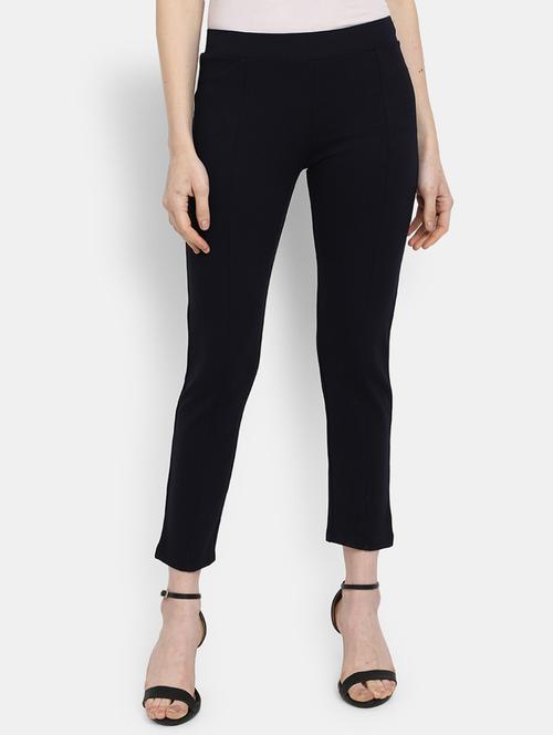 dark blue solid cotton jegging - 20429385 - Very Small Image - 1