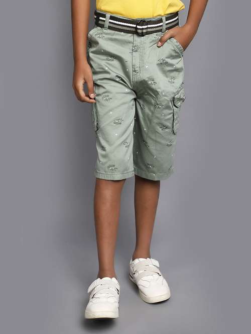green printed three fourth shorts - 20652465 - Very Small Image - 1