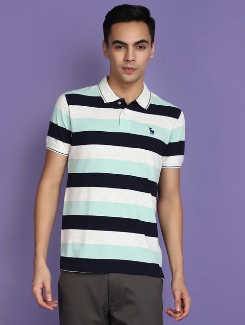 men polo neck striped t-shirt - 20724292 - Very Small Image - 1