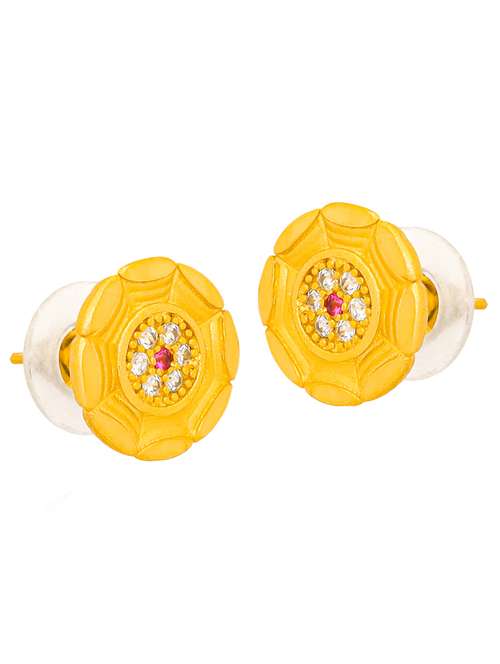 gold plated studs earrings - 20758103 - Very Small Image - 1