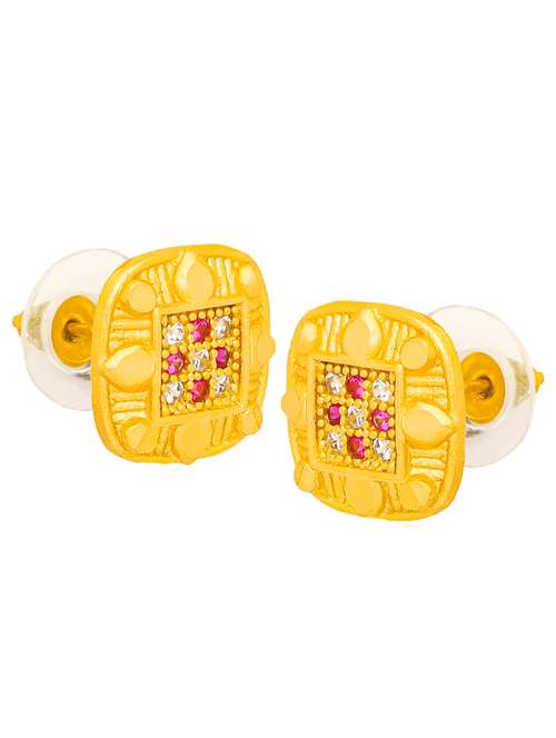 gold plated studs earrings - 20758104 - Very Small Image - 1