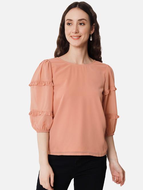 women solid puff sleeves top - 20807180 - Very Small Image - 1