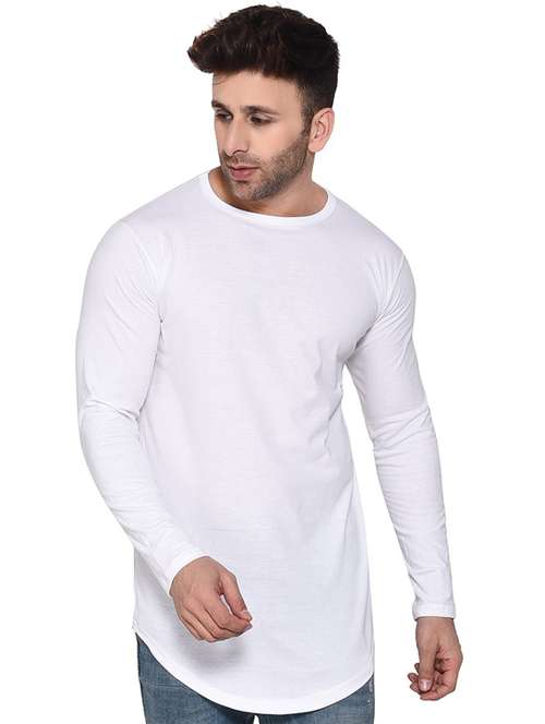 men solid long sleeves round neck t-shirt - 20841673 - Very Small Image - 1