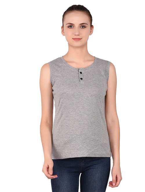 women solid round neck t-shirt - 20842165 - Very Small Image - 1