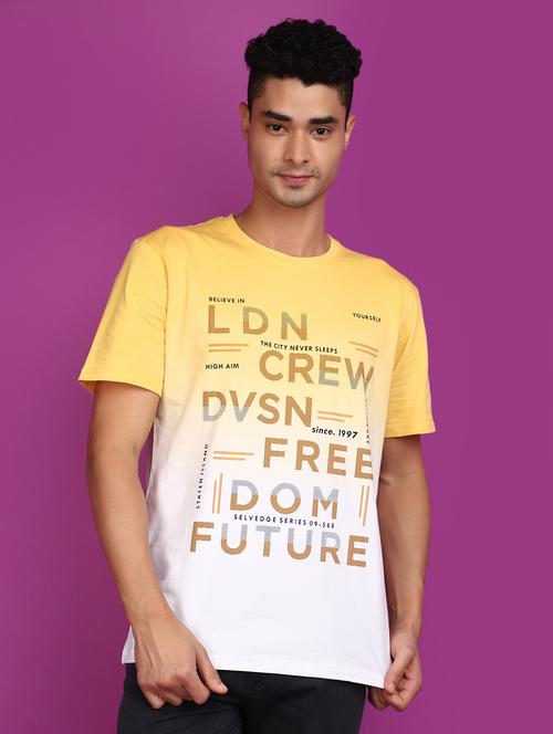 men round neck front printed t-shirt - 20846406 - Very Small Image - 1