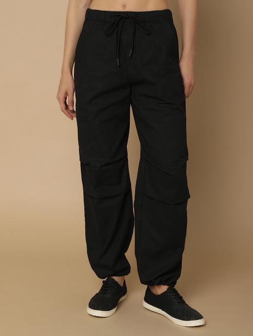 black cotton trousers - 20846451 - Very Small Image - 1