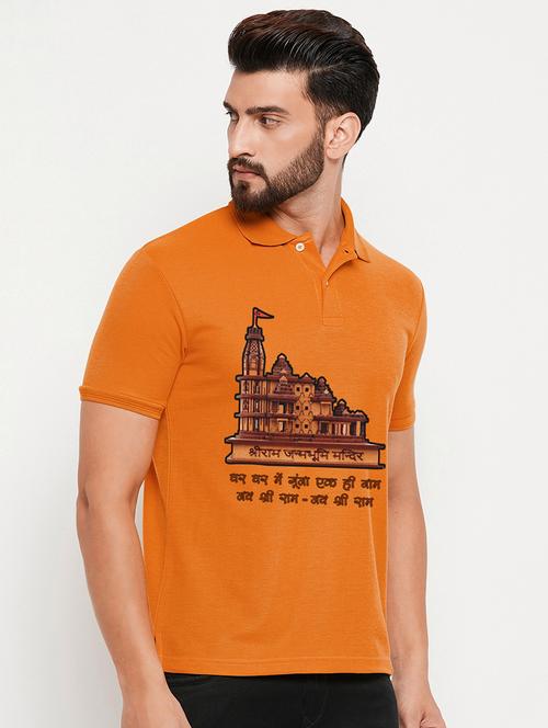 men printed short sleeve polo t-shirt - 20877700 - Very Small Image - 1