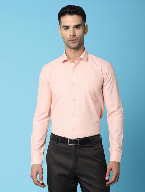 men solid peach formal shirt - 20893858 - Very Small Image - 1