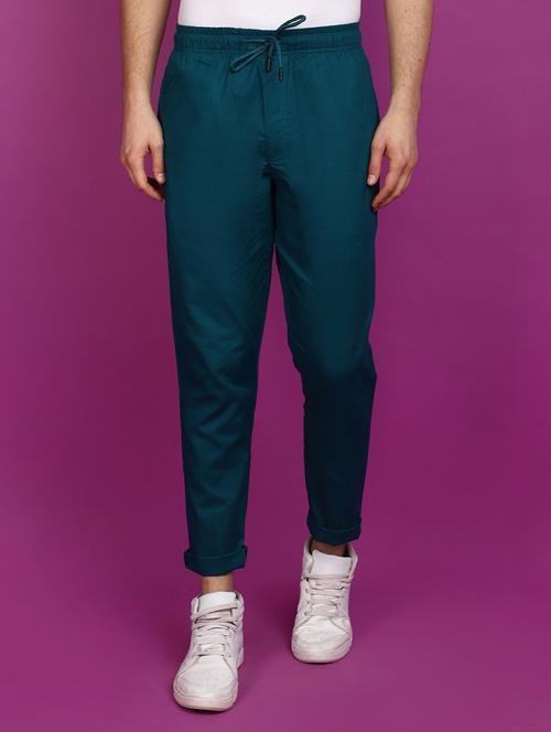 men solid green casual trouser - 20911688 - Very Small Image - 1
