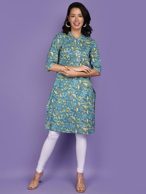 women mandarin neck straight kurta - 20911799 - Very Small Image - 1