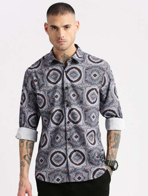 men collared long sleeve casual shirt - 20960758 - Very Small Image - 1