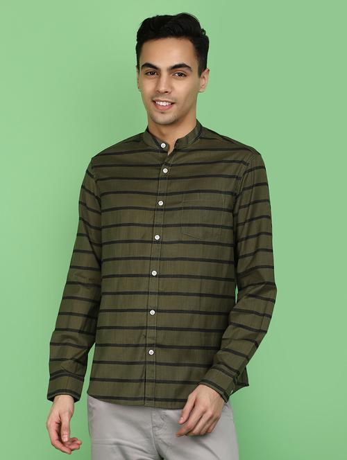 stripes printed casual shirt - 20970618 - Very Small Image - 1