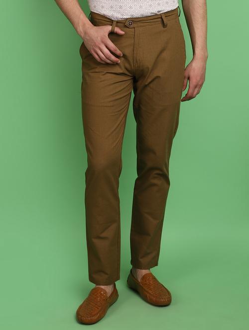 men solid ankle length chinos - 20970640 - Very Small Image - 1