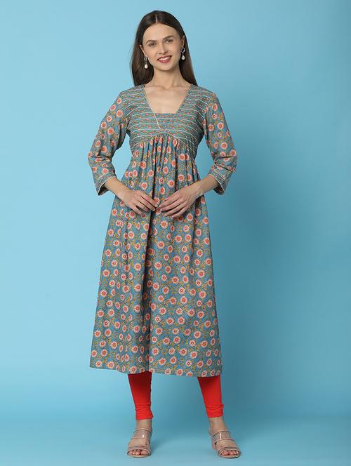 women multicolored printed a-line kurta - 20972443 - Very Small Image - 1