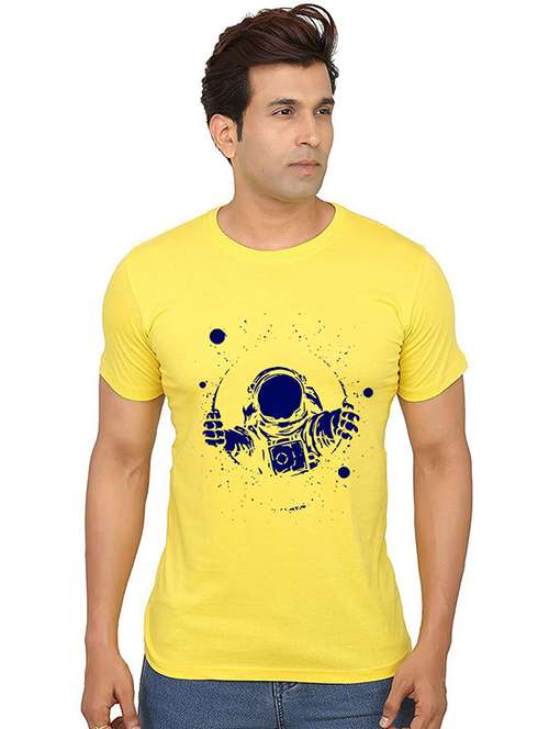 men's round neck front print t-shirt - 20991097 - Very Small Image - 1