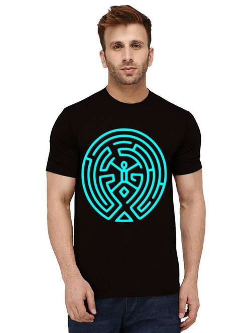 men's round neck front print t-shirt - 21010834 - Very Small Image - 1