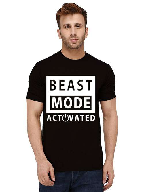 men's round neck front print t-shirt - 21012052 - Very Small Image - 1